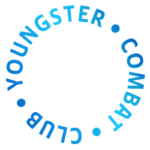 Text im blauen Kreis mit Aufschrift Combat Club Youngster